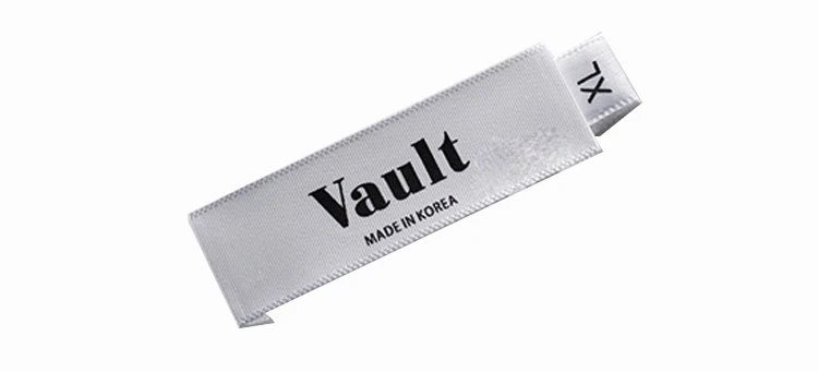 Garment Cotton Woven Label Clothing Custom Logo Printed Folded Sewing Apparel Labels Neck Tags with Size chart labels F-XS-XXL