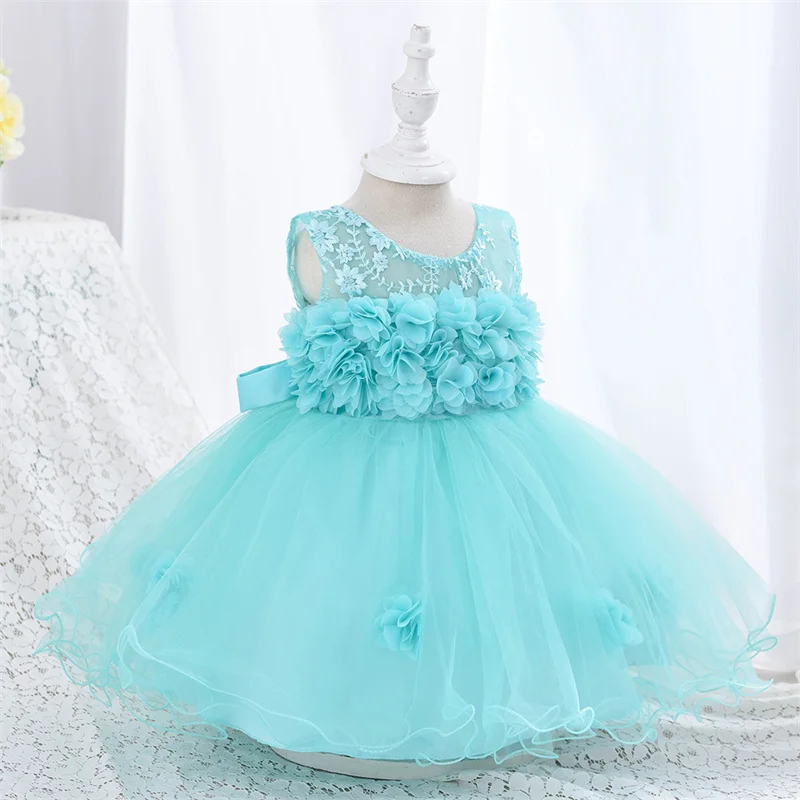 Summer Baby Girl 1st Birthday Party Floral Princess Dress Christening Dress