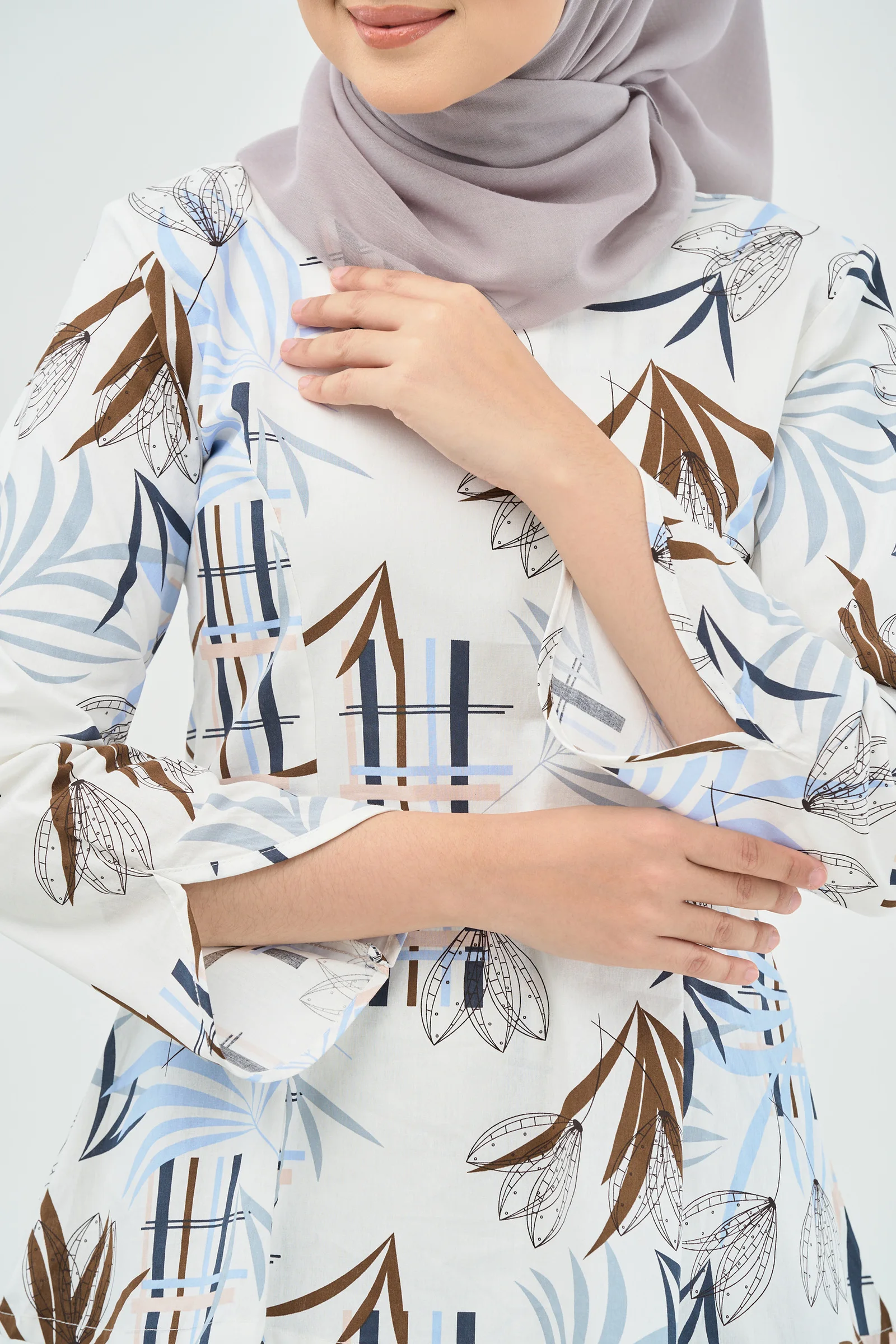 SIPO Eid Women Gender Malaysia islamic Clothing Casual Floral Trousers And Blouse Baju Designer Baju Of Suit 2Pcs Muslim Clothes