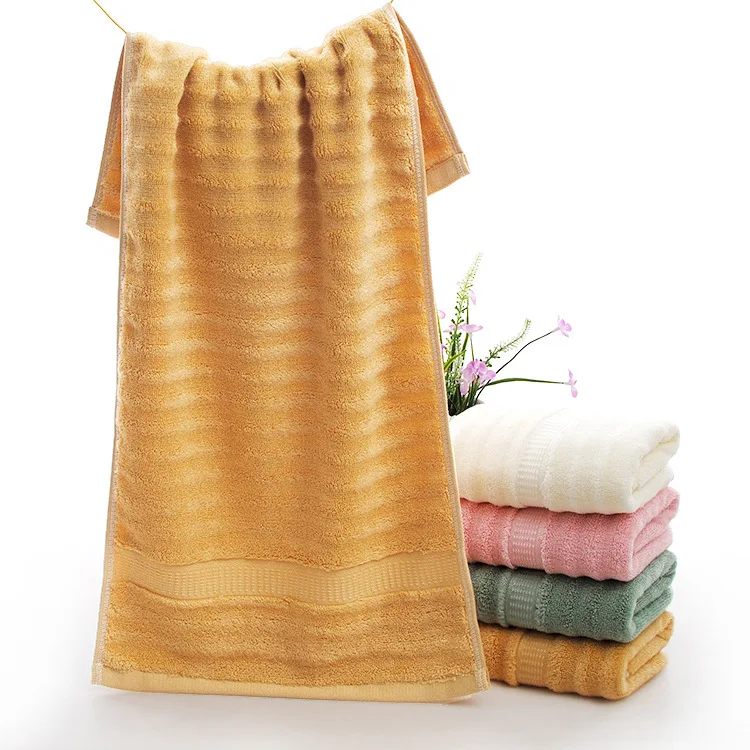 
direct factory buy bamboo towel with wave design jumpping volour towel thick and soft wholesale china product bath face towel 