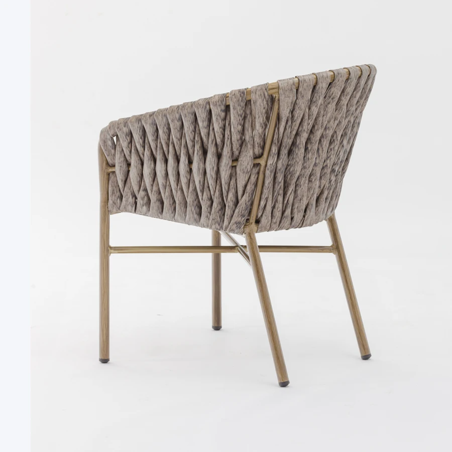 Rattan wicker furniture sets outdoor UV-resistant rattan dining armrest garden aluminium tube rattan chair