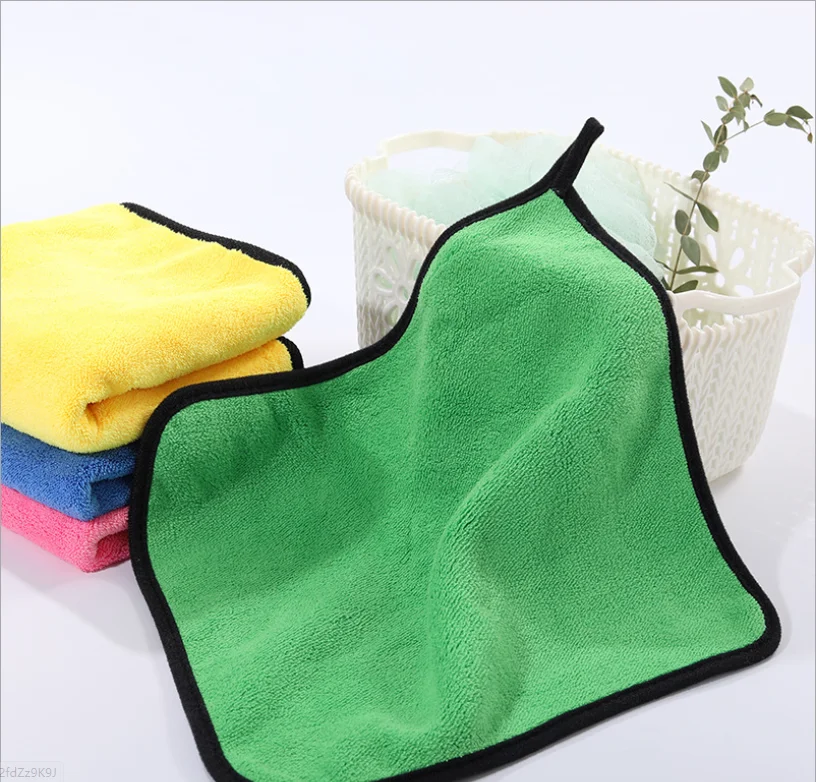 The factory wholesale coral fleece car drying towel Custom LOGO cotton kitchen towel home textile gift Multicolor Dish Cloths