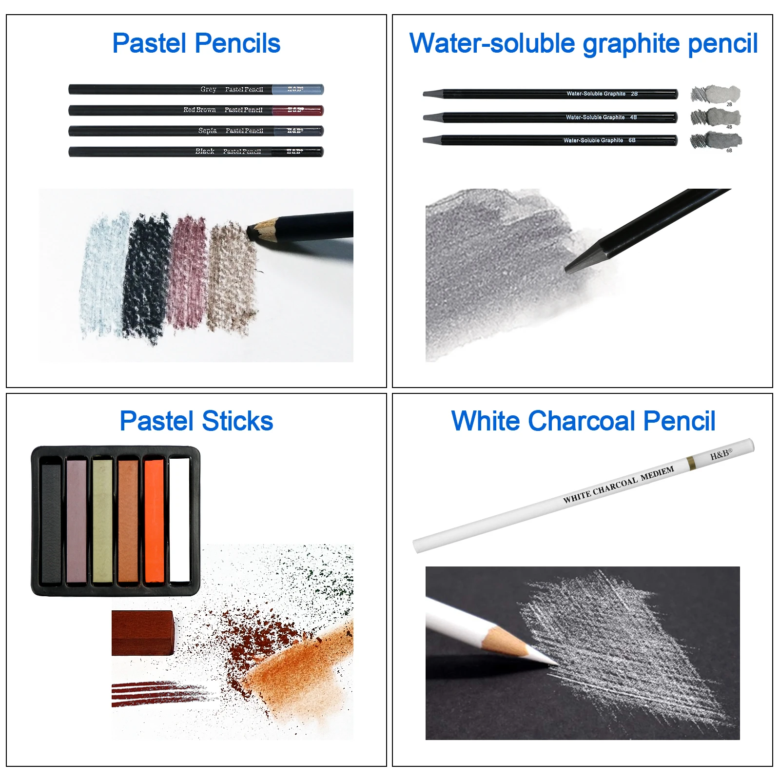 professional  art supplies 70pcs sketching drawing art tool kit