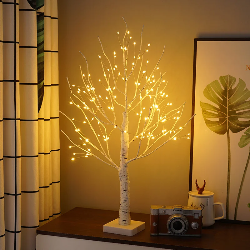 LED Birch Tree Light Tabletop Bonsai Battery Powered with 24 Led Warm White for Indoor Outdoor Decoration christmas gifts