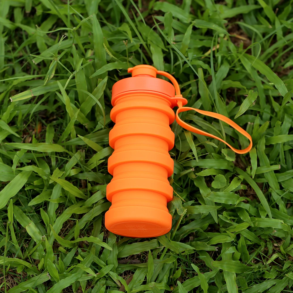 2022 Hot Seller 400ml Silicone Water Bottle Silicone+plastic Camp Classic Foldable Silicone Water Bottles