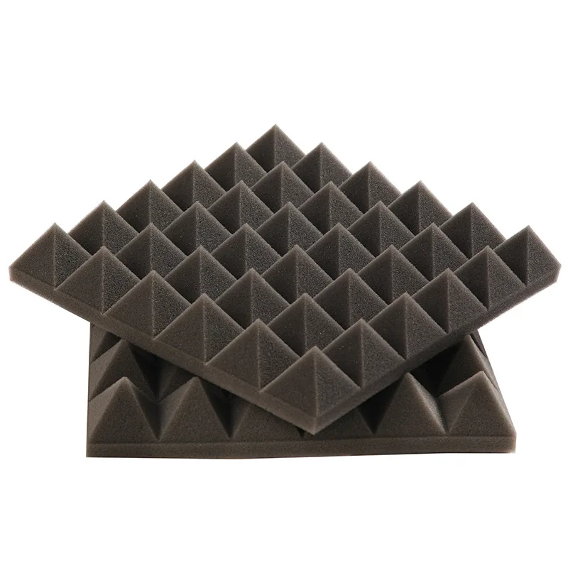 12 x 12 x 2 Inches Pyramid Acoustic Soundproof sponge Panels Black Fire Resistant Acoustic Sound Panels Studio Foam for Wall