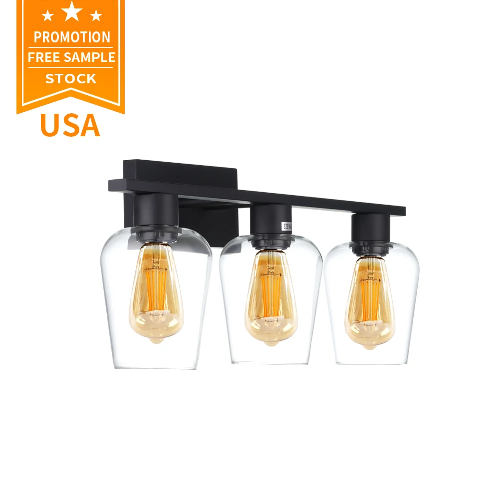 USA Stock Free Sample Iron Body IP44 Vantage Wall Mirror Sconce LED Wall Light