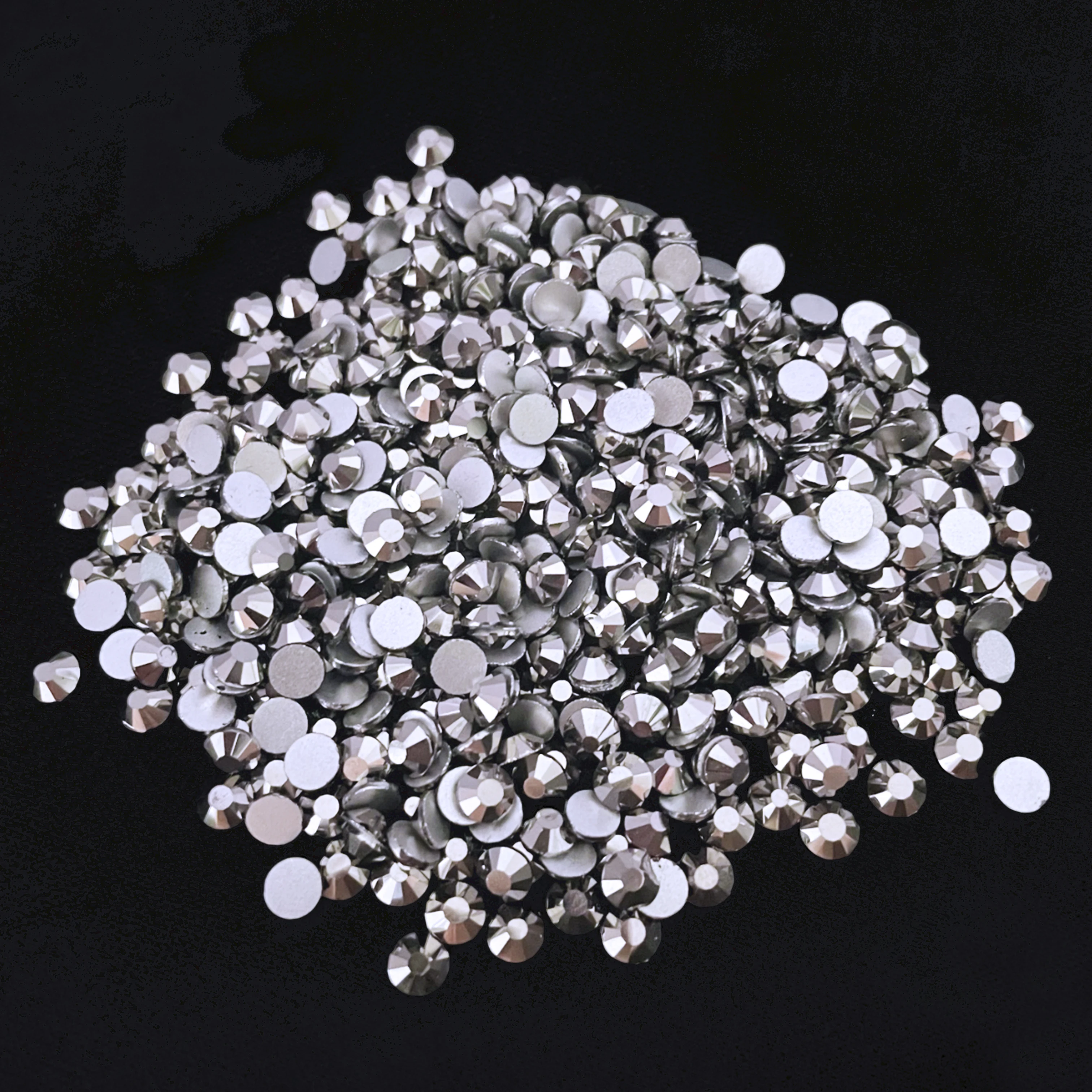 Rhinestone Nail Decoration K9 Crystal Glass Wholesale Jet Hematite Non Hot Fix Flatback Excellent High Quality Machine Cut 2 Bag