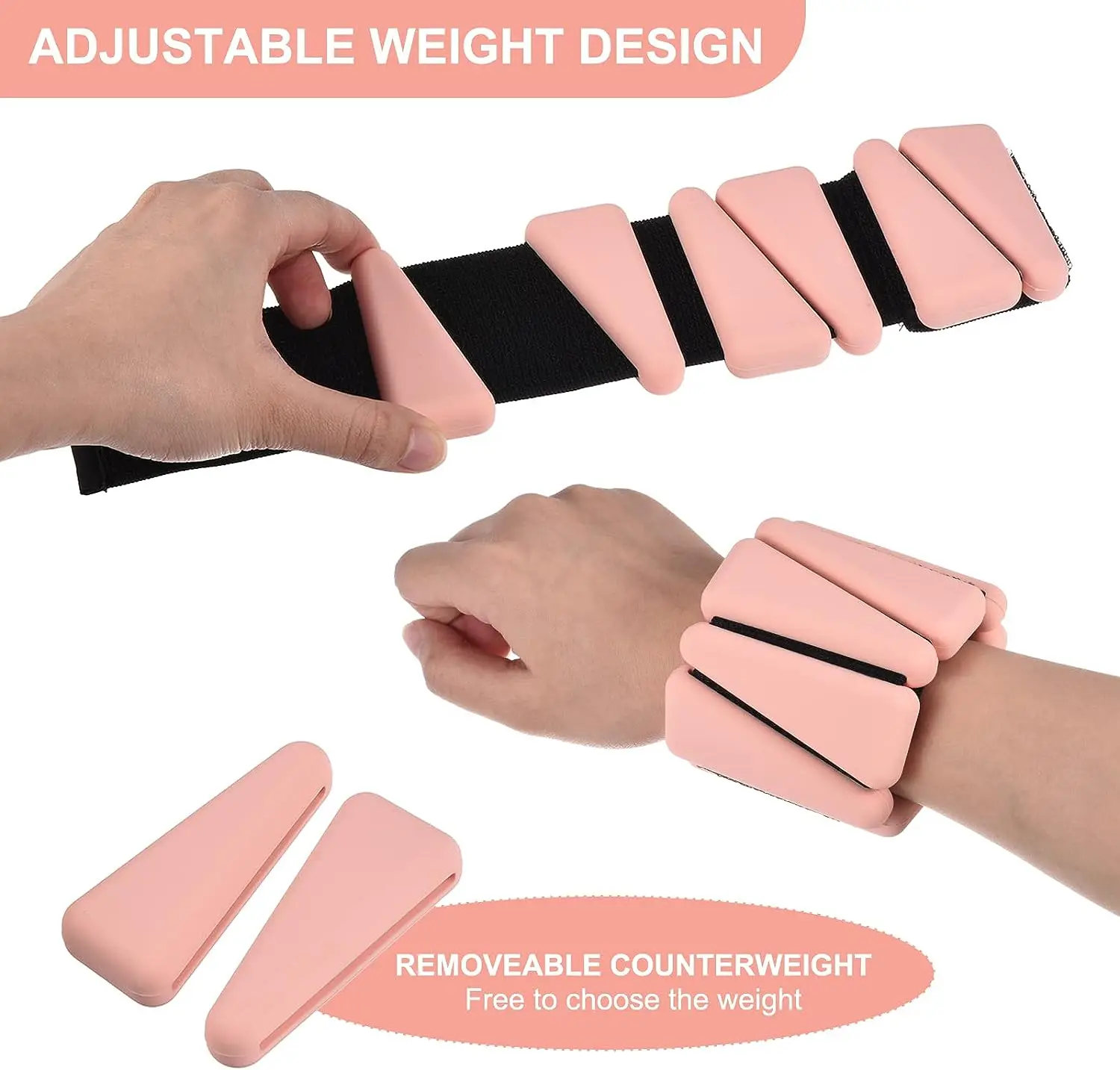 Gym Fitness Yoga Pilates Kit Silicone Weights Ankle Weights Adjustable Wearable Triangle Wrist Ankle Weights For Women