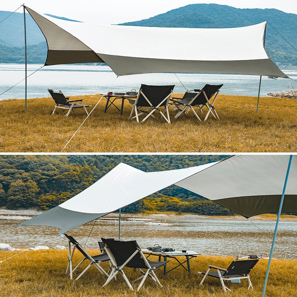 Outdoor Camping Tent Rain Fly tarp 210T Nylon ripstop PU 2000 Waterproof Lightweight Survival Gear Shelter for Camping