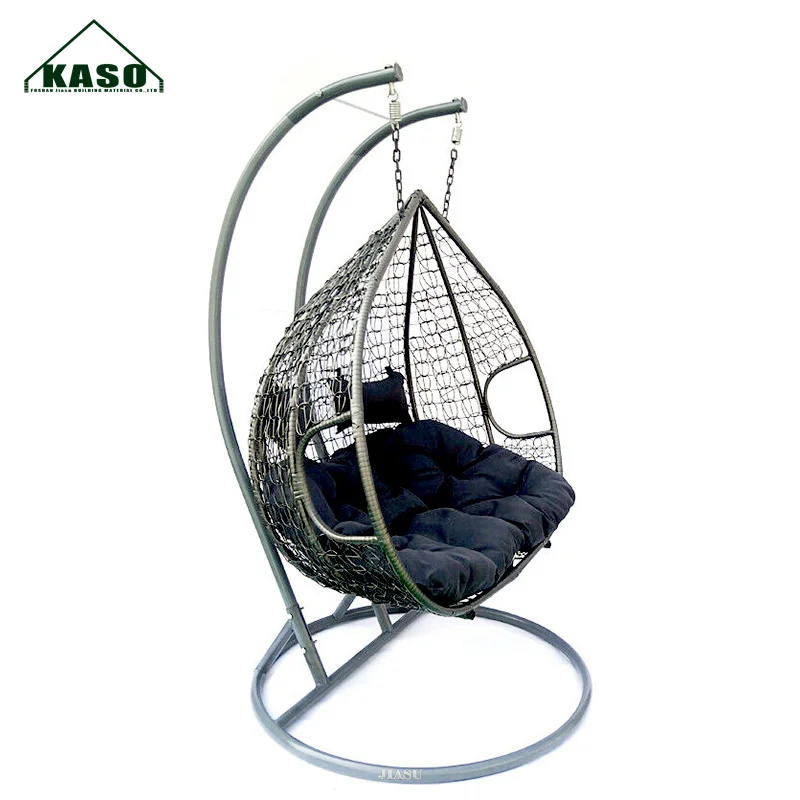Outdoor Hanging Egg with Stand Out Door Kid Garden Rattan Basket Modern Double Patio Swing Chair
