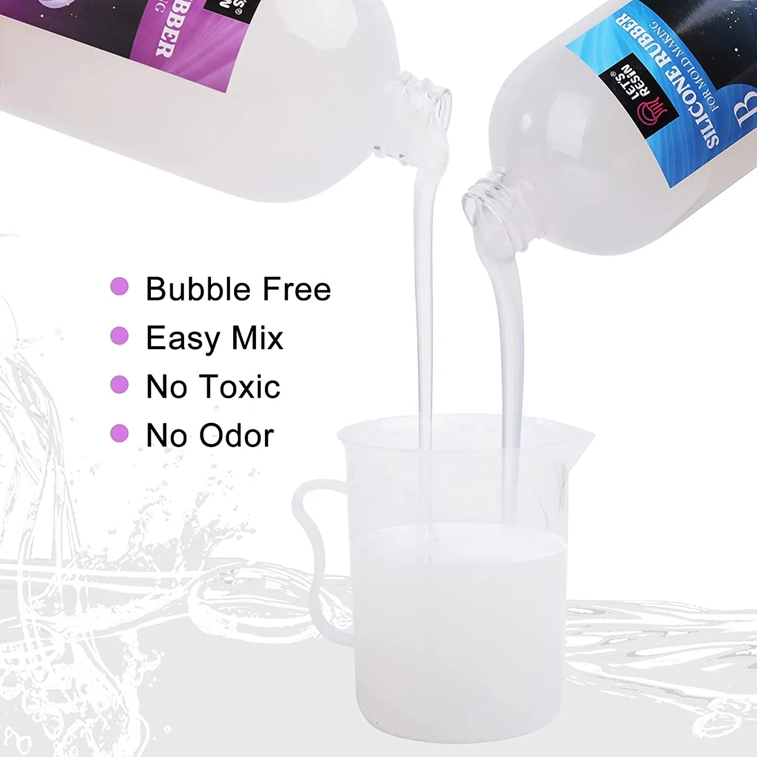 Silicone Mold Making Kit Non-Toxic Translucent Clear Liquid Molding Silicone Kit for Silicone Molds