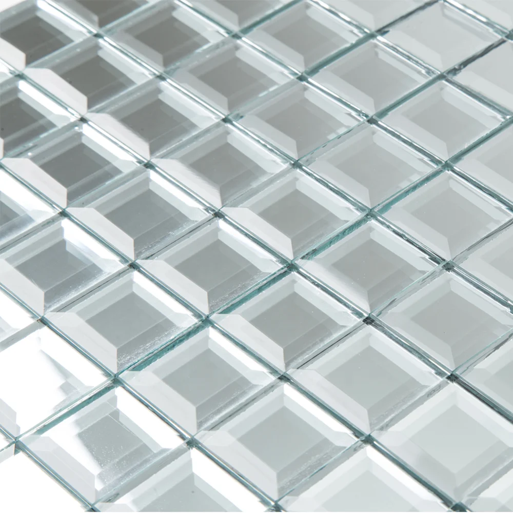 Century Shining Mirror Square Crystal Glass Mosaic Tile