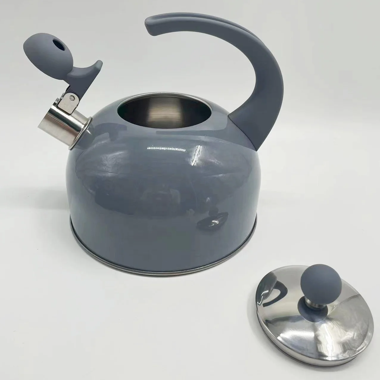 Elegant Portable whistling Stainless Steel kettle Cooling New Design Metal Teapot Tea Stove up Kettle For Home Kitchen