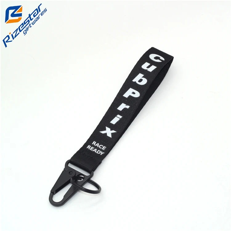 Mountaineering Low Price High Quality Printing Fabric Metal Hook Release Buckle Flat Eagle Mouth Hook Lanyard Key chain