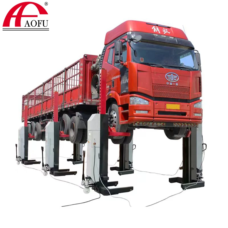 factory directly sale hydraulic mobile 4 column truck lift with cables