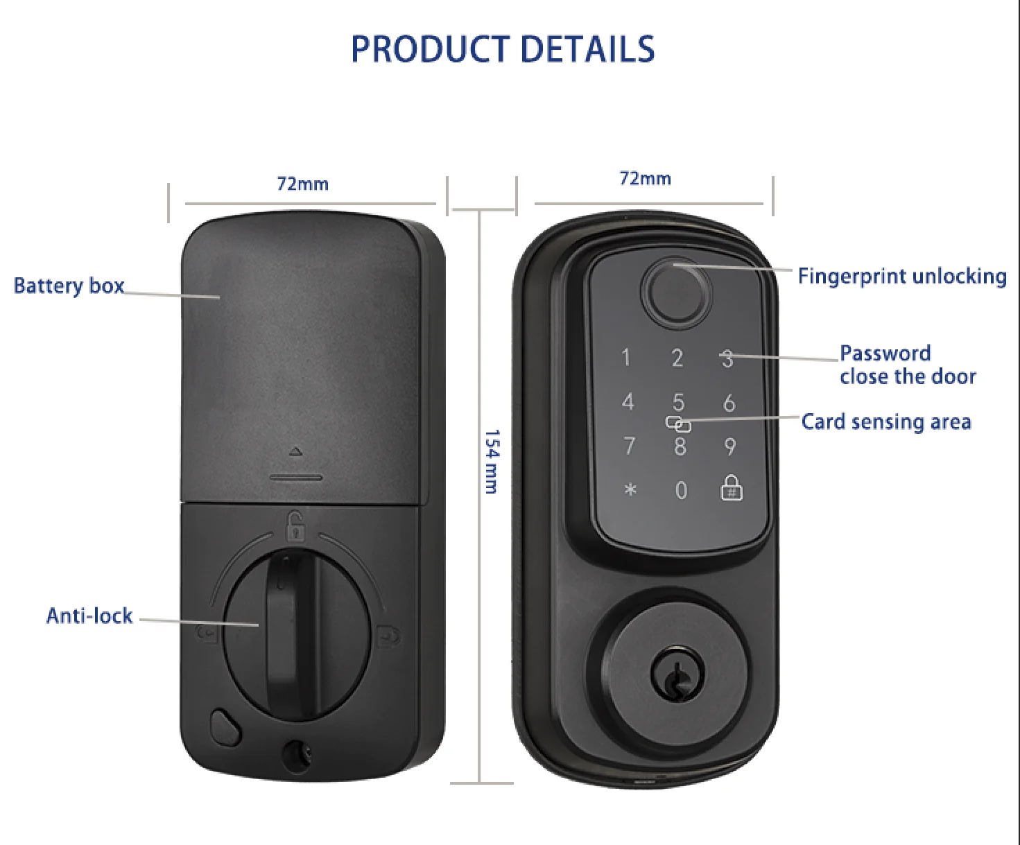 Smart deadbolt locks fingerprint lock deadbolt lock electronic for home residential
