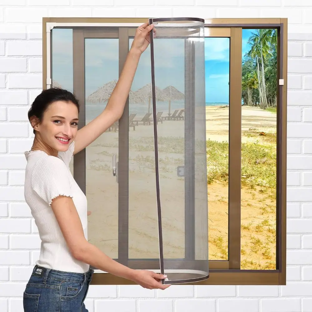 Ultra Fine Fiberglass Insect Mesh Mosquito Net for Windows Washable DIY Magnetic Window Fly Screen Kit