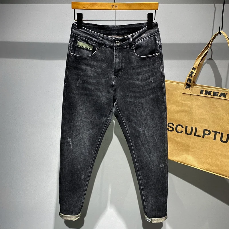 China Factory Custom Wholesale Denim Jeans Pant For Men Fashion Casual Men Jeans Smoky Grey Jeans