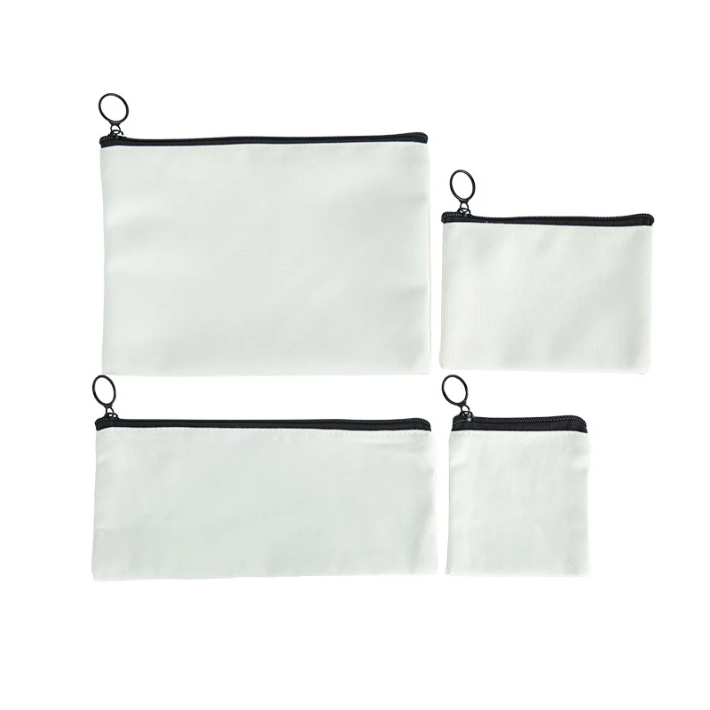 2024 New Blank pencil pouch DIY sublimation Pure white cosmetic bag factory wholesale Canvas Purse