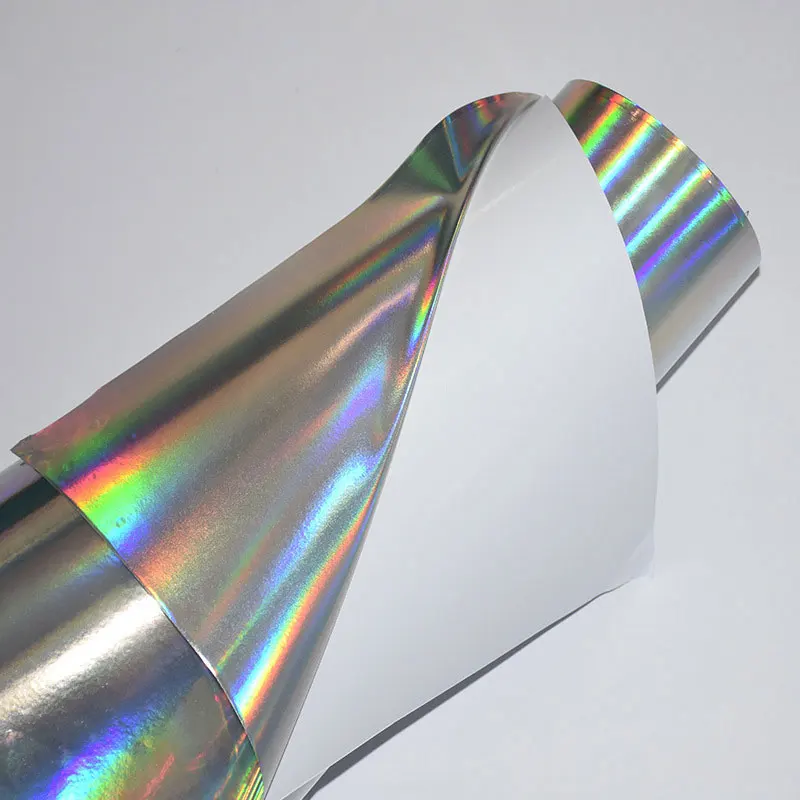 Holographic Laser Chrome Silver PVC Vinyl Roll Soft Hardness Rainbow Laser Bubble Free Car Wrap Vinyl
