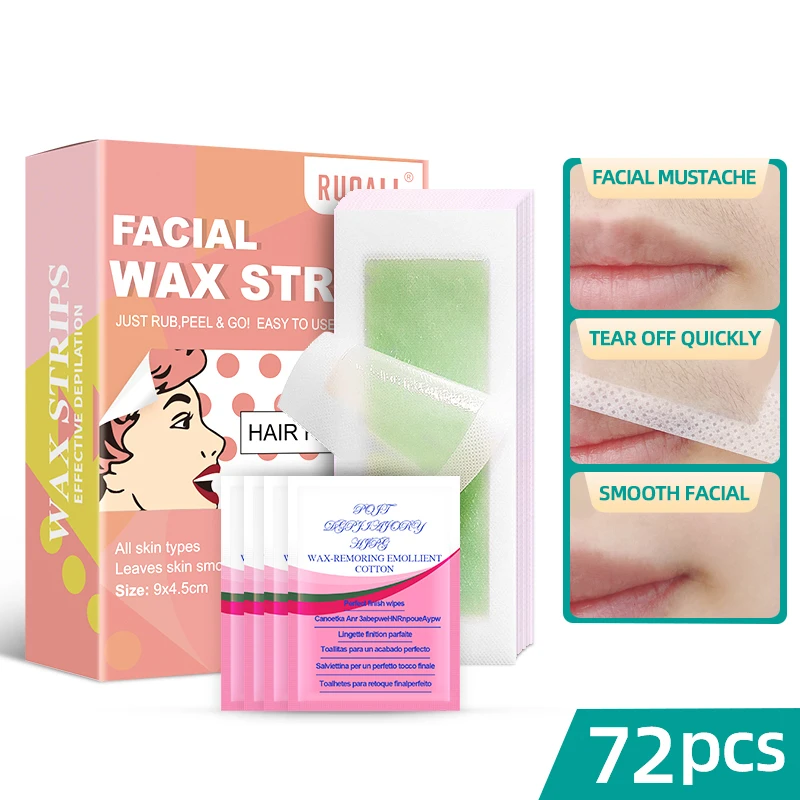 Ruoall Home Use Face Waxing Kit Hair Removal Wax strips For Legs Arms Underarm Bikini