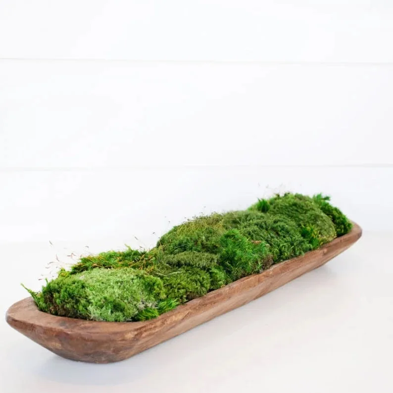 Moss Dough Bowl Table Centerpiece Preserved Moss