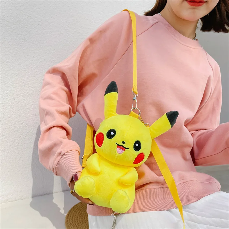 High Quality Soft Plushies Toy Kawaii Pokemoned Pikachu Plush Backpacks Kids Children Shoulder Bag Stuffed Animal Doll Wholesale