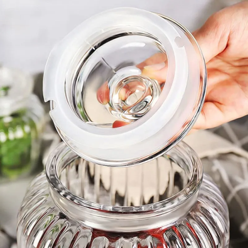 Glass Cookie Jar Medium Food Storage Container with Airtight Lid Glass Storage Cookie Jar for Flour Pasta Candy