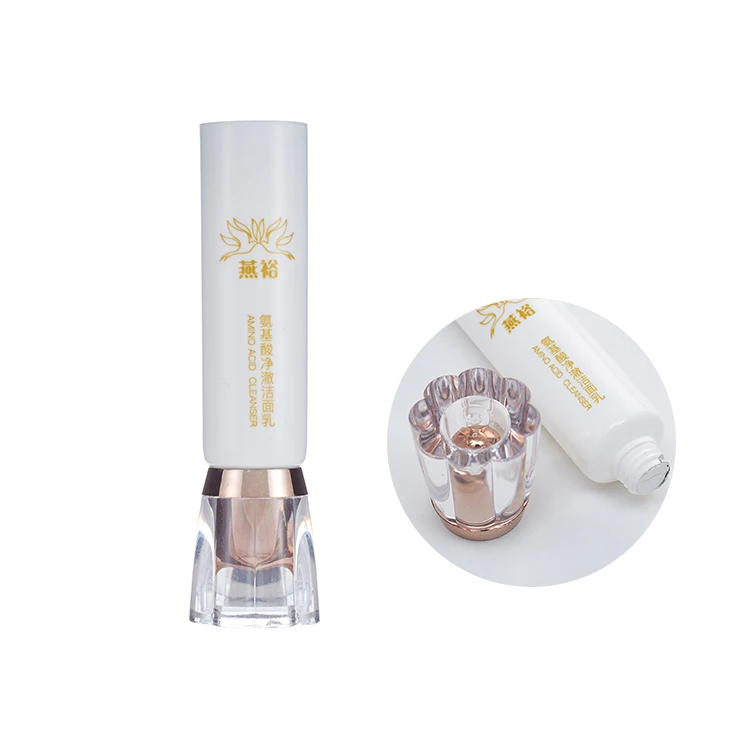 Empty plastic tube screw on cap face wash cream soft tubes sample for cosmetic packaging