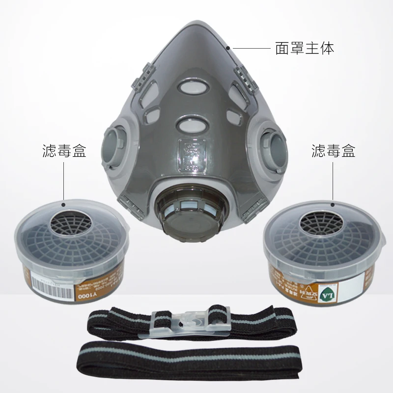Factory Direct Sale Half Full Face Rubber Particulate Respirator with Double Filters Gas Mask