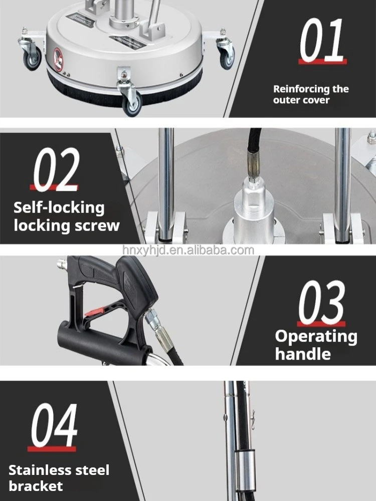 Amjet Surface Cleaner 24-Inch Stainless Steel Durable Scrubber with Armrests