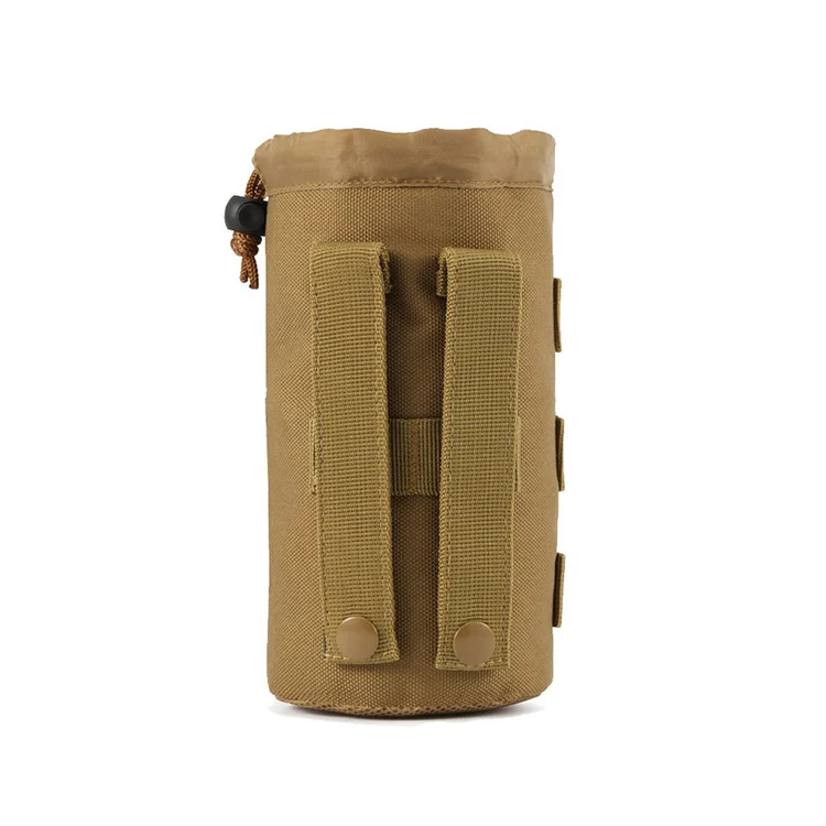Top Drawstring Open Tactical Molle Pouch Hydration Carrier Travel Water Bottle Bag