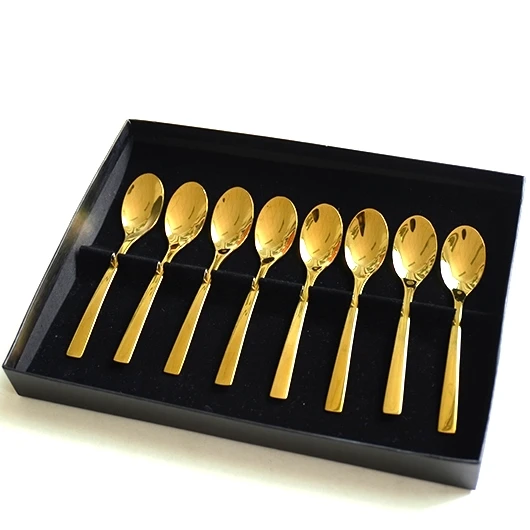 
High Quality Gold Dinner Spoon Cutlery Set Stainless Steel Healthy Dinner Spoon 