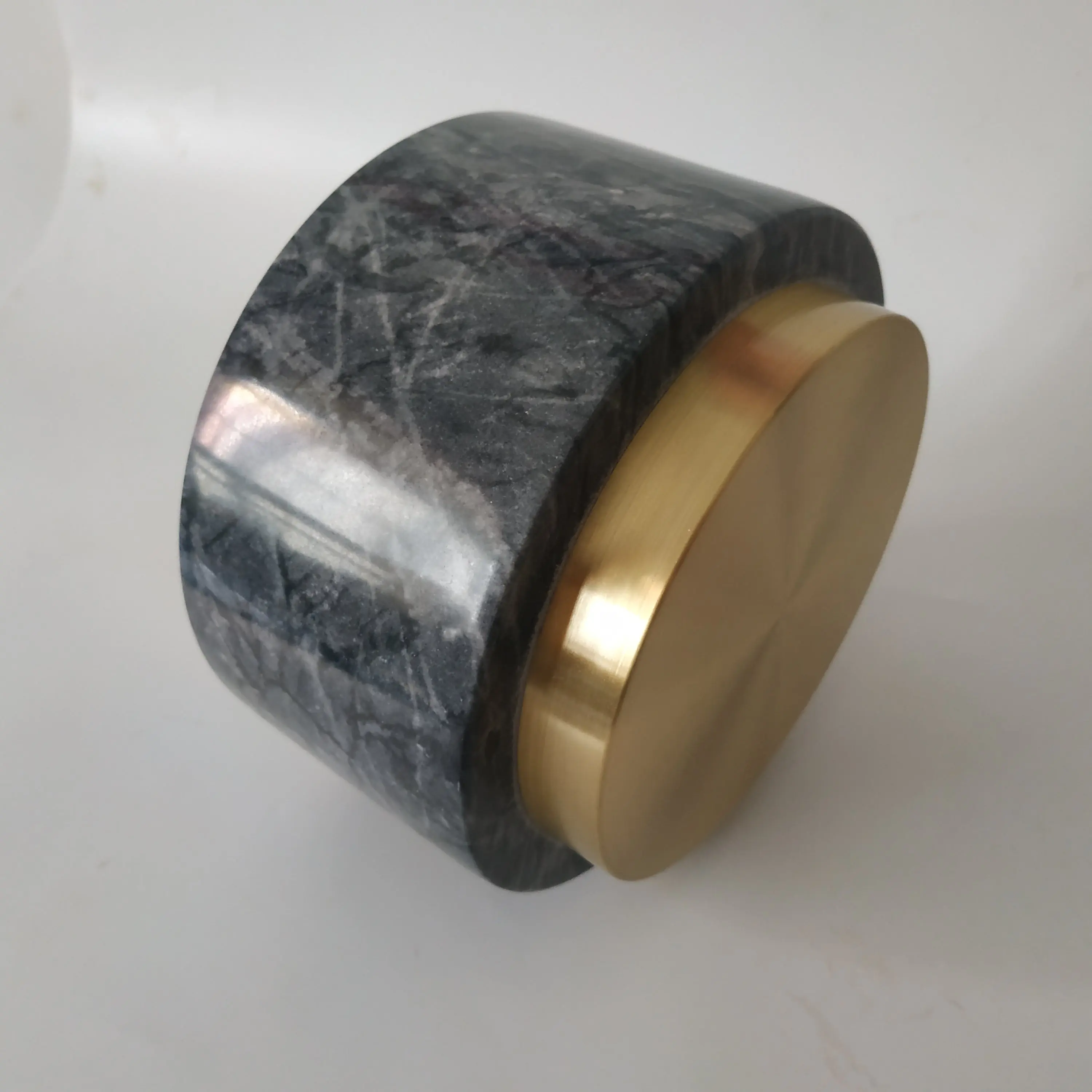 Black Marble Mortar and Pestle with copper base  size 14*8 cm