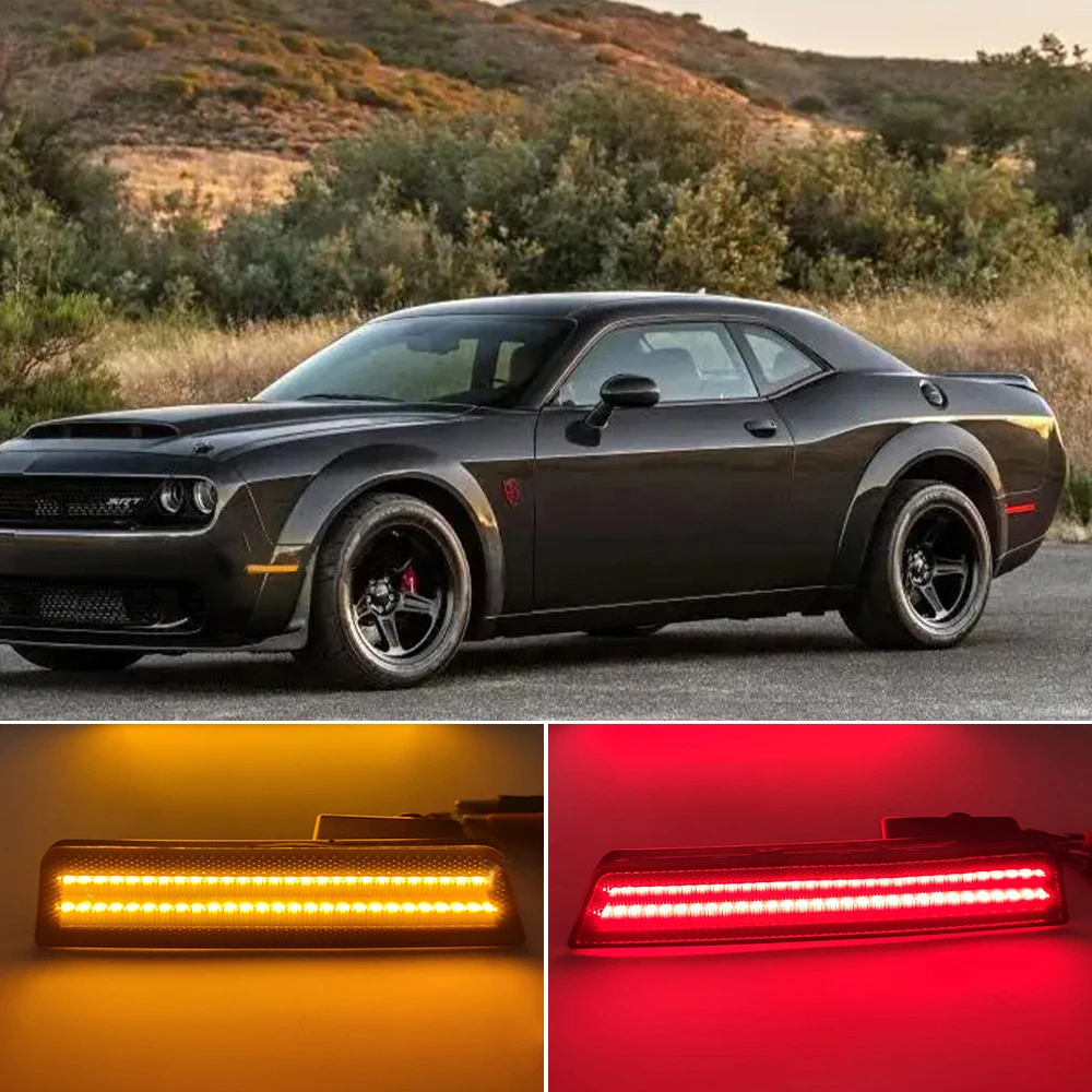 Car Accessories LED Side Marker Lights Bumper Lamps for Dodge Challenger Charger