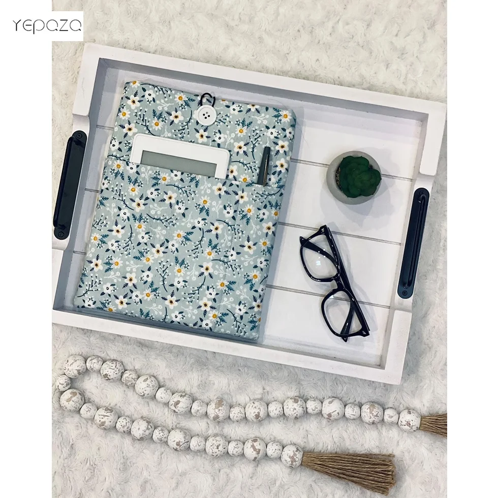 Premium quality soft custom design sublimation print reusable padded book sleeves protectors with outside pockets for pen