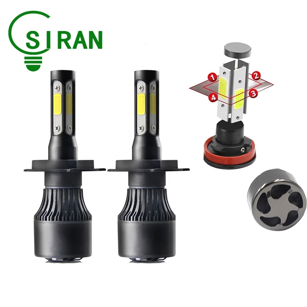 
LUZ FOCO 360 H4 LED HEADLIGHT 4 SIDE COB LED CAR LED HEADLIGHT 