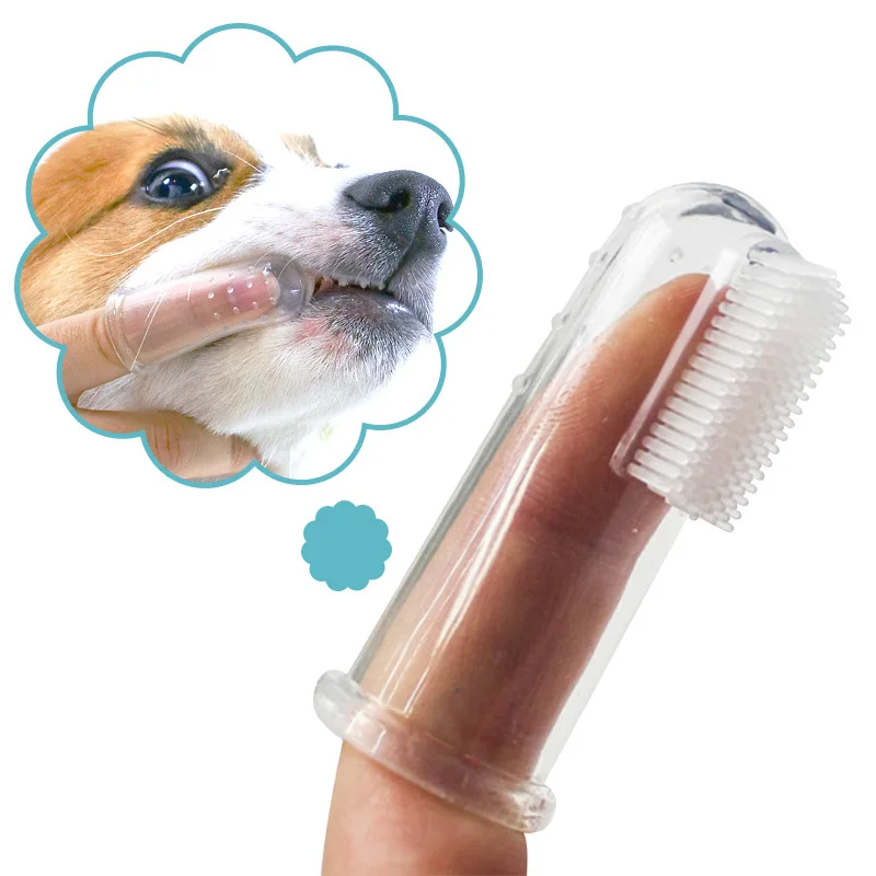 Dog Cat Dental Hygiene Extra Soft Silicone Tooth Cleaning Pet Finger Toothbrush