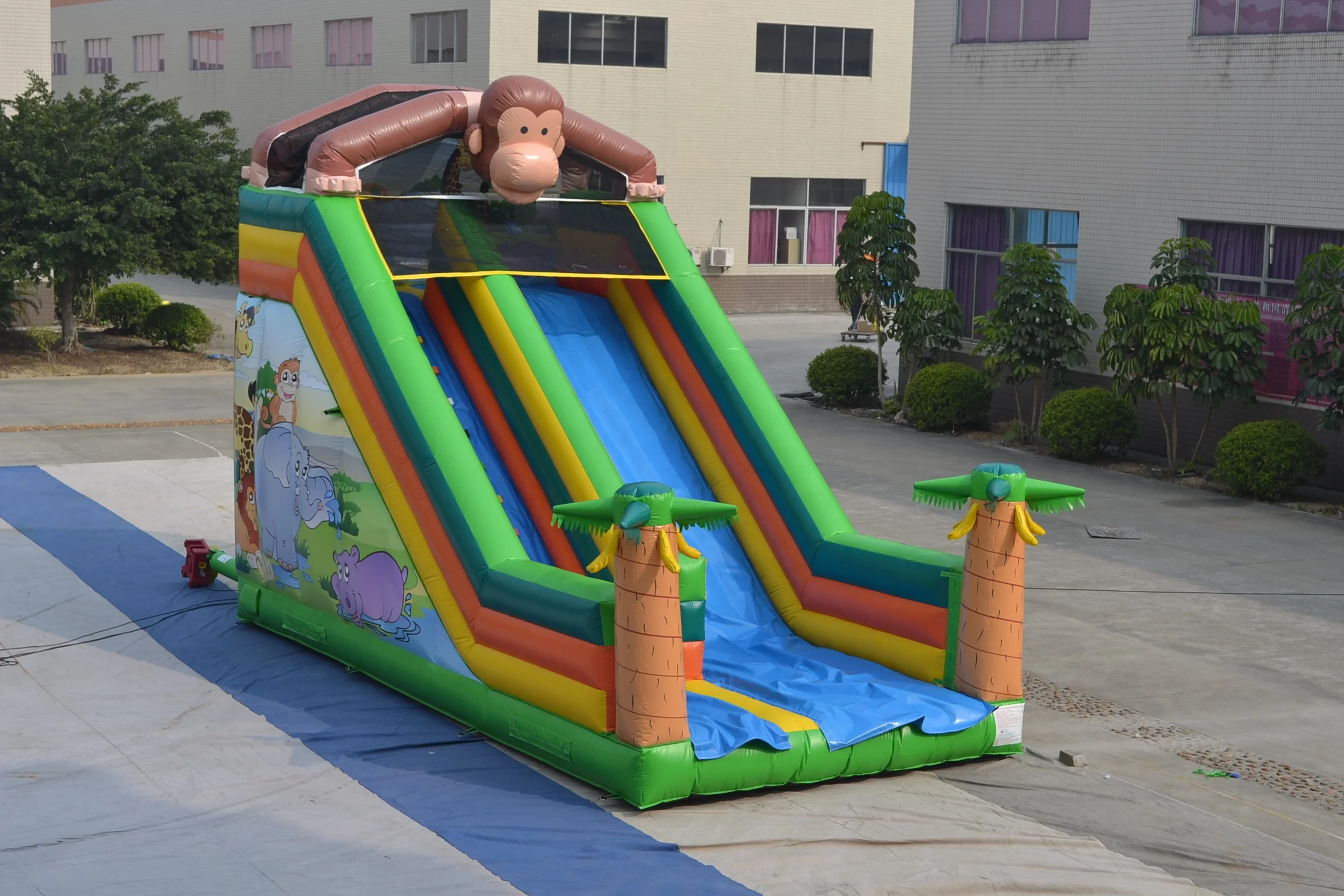 Monkey design inflatable dry slide commercial inflatable playground slide outdoor large adult inflatable slides