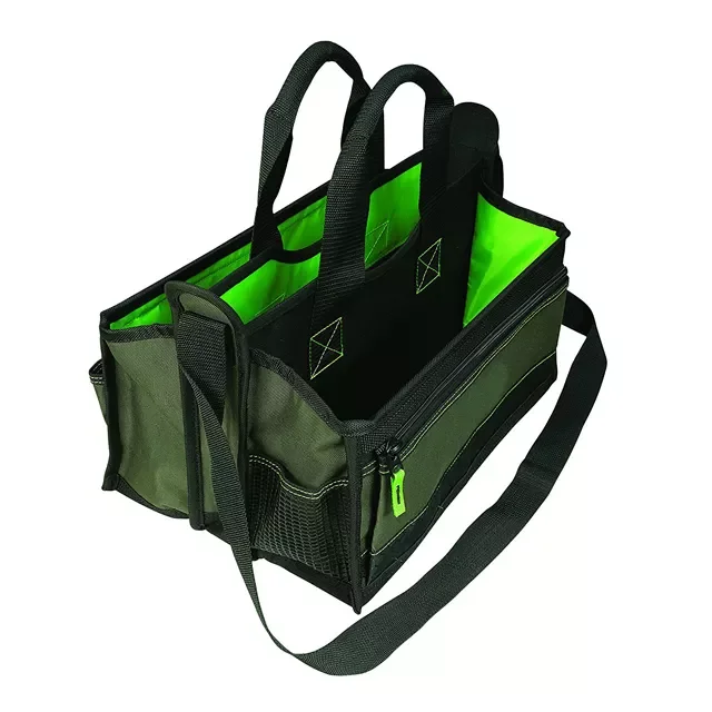 Reinforced Materials Tool Caddy With Strong Molded Base For Electricians Tough Open Top Tool Tote Bag