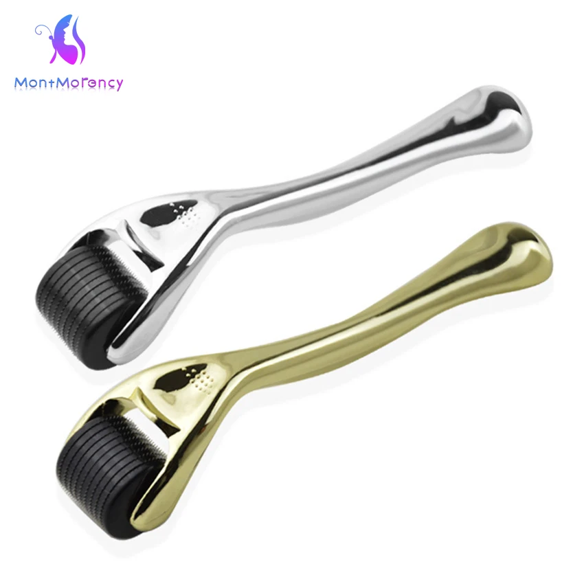 Gold-Plated Handle 540 Derma Roller Skin Massage Micro Needle Roller Facial Therapy Microneedle Derma Roller