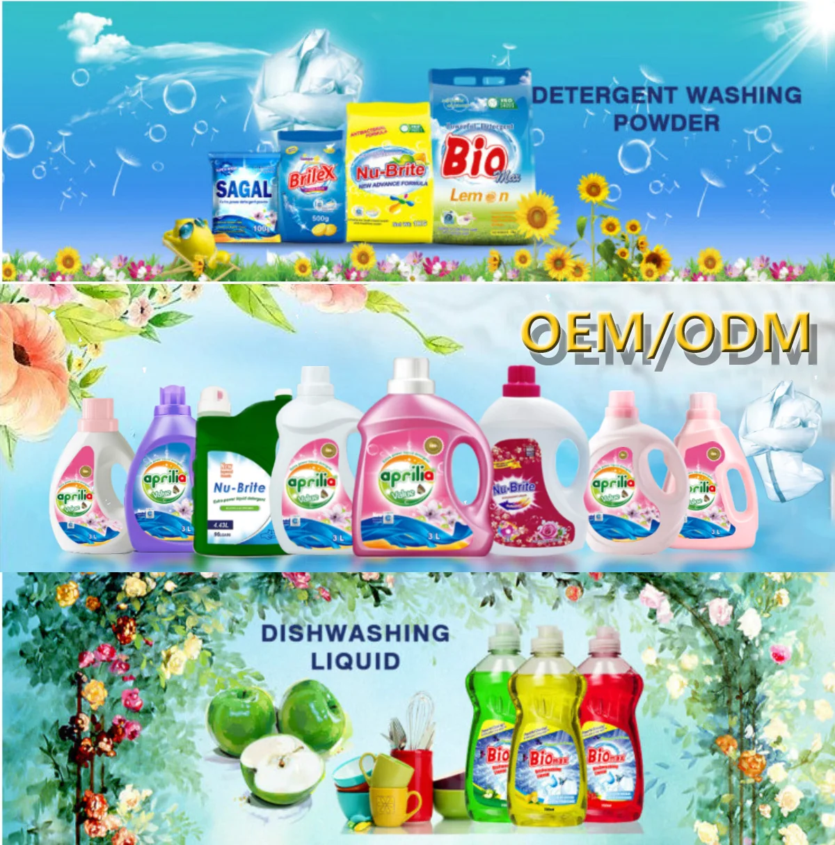 OEM High Effective Plastic Bags 1KG to Laundry Powder Household Cleaning Cleaning Products Washing Detergent Soap Powder