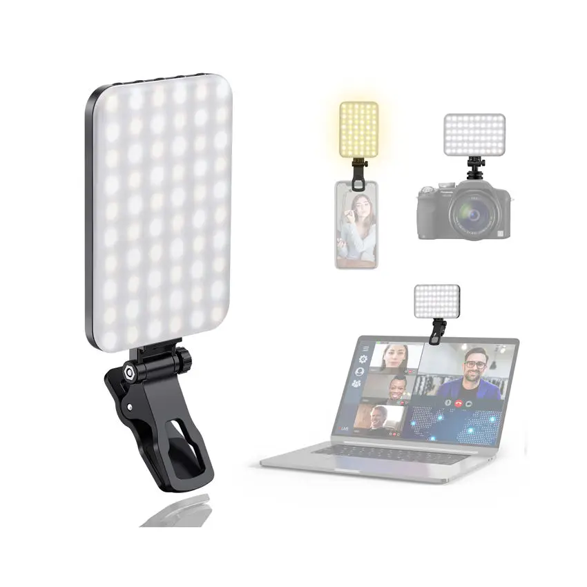 New Arrival Portable Rechargeable Usb Camera Clip Photography Video Mobile Phone Led Ring Selfie Light for Phone Laptop