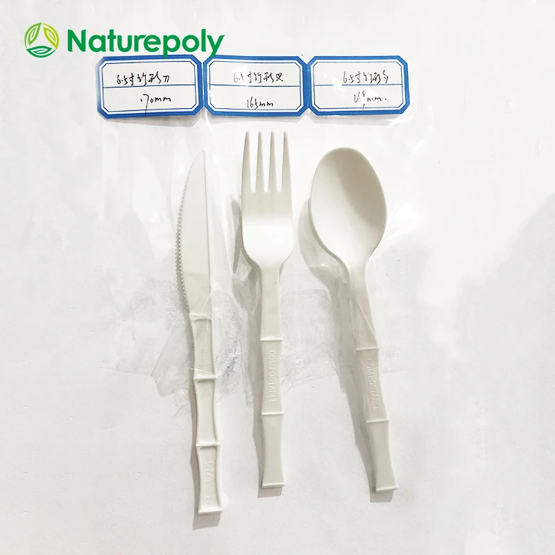 Naturepoly BPI сертифицированные бессточные пищевые экологически чистые биоразлагаемые столовые приборы для ресторанов