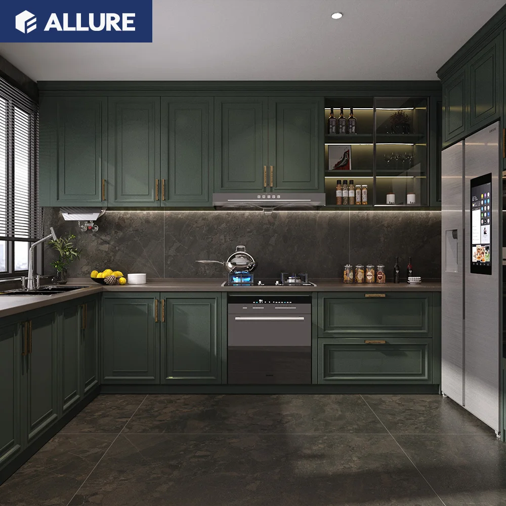 ALLURE automatic outdoor home and kitchen cabinets wholesale Smart designer solid wood melamine kitchen cabinet modern design