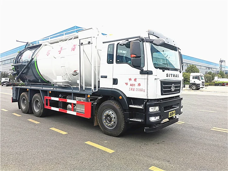 Sinotruk Shandeka New Diesel Sewage Suction Truck with Manual Transmission Vacuum Pump for Cleaning