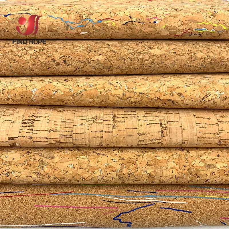
A5 Natural Wood Real Cork Leather Fabric Sheet Stars Camouflage Silver Gold Flecks For Wallet Bag Crafting 