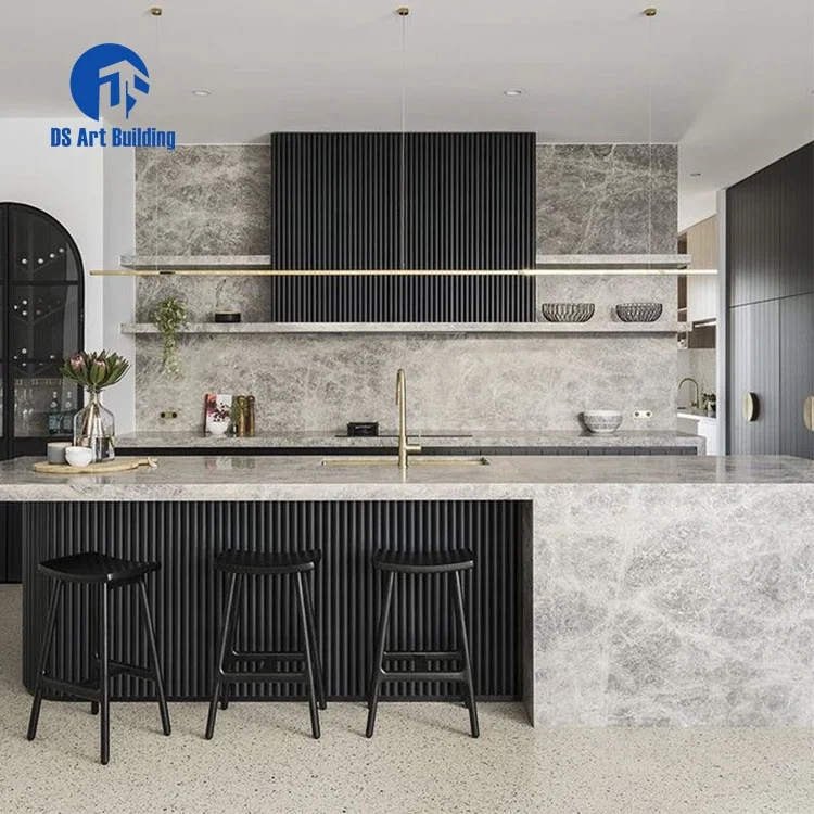 DS luxury modern kitchen sink cabinet glass door black melamine cheap price wooden cabinet kitchen storage cabinet