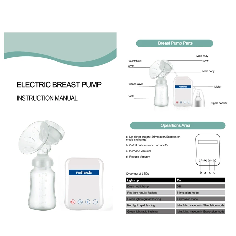 Food Grade Breast Milk Extractor Machine Silicone Single Electric Breast Pump